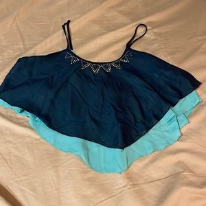 Cute layered crop top with gems